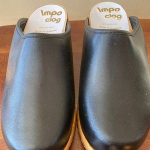IMPO Leather Clogs. Denmark Ortho. Black US 9 -9.5. EU 40
